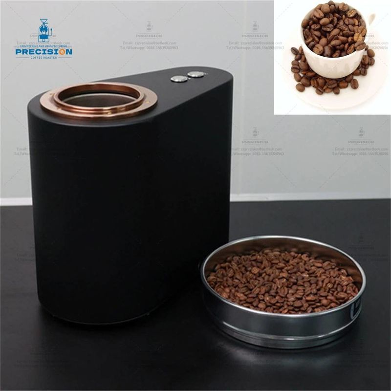 Kompakter Heimkaffeebrenner mit 200g Kapazität 1900kcal Feuerkraft und Rose Gold Kühlbecher